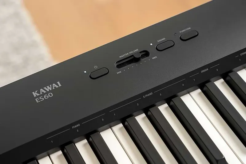 Close-up of the Kawai ES60 control panel