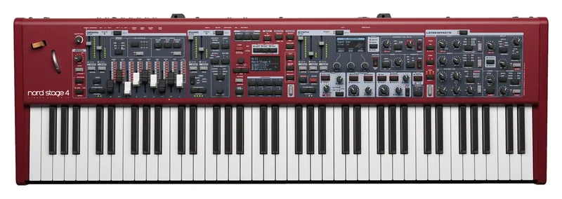 Nord Stage 4 73 stage keyboard seen from above